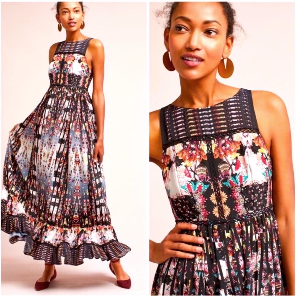 Bhanuni by Jyoti Ruffle Tiered Floral Boho Dress